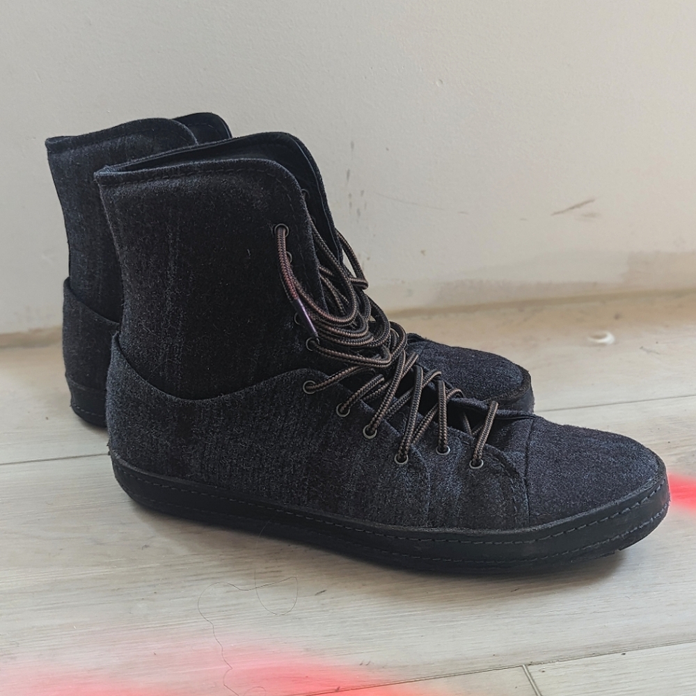 Emporio Armani fabric and leather ankle boots